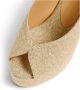 Castañer Barbara metallic-linnen espadrilles met dubbele platform en 11 cm sleehak. Yellow Dames - Thumbnail 4