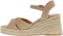 Castañer Beige Kruis Stof Wig Espadrille Beige Dames - Thumbnail 3