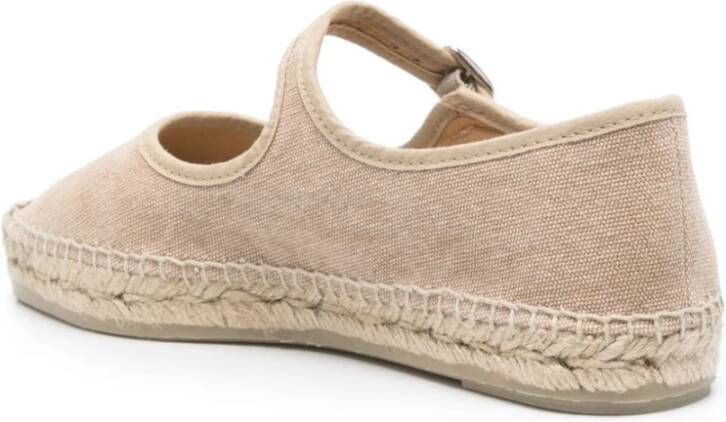 Castañer Beige Platte Espadrilles Beige Dames