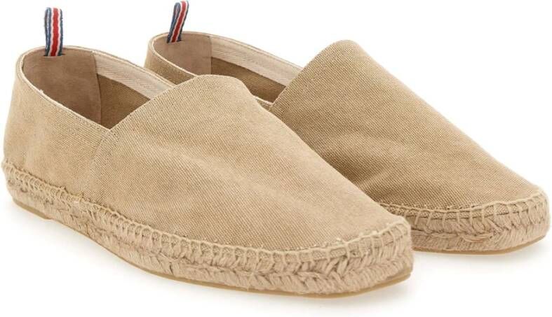 Castañer Beige Platte Schoenen met Handgestikte Naden Beige Heren