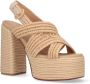 Castañer Fulvia raffia sandalen met enkelband met zij metalen gesp en 13 cm hak. Beige Dames - Thumbnail 13