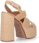 Castañer Fulvia raffia sandalen met enkelband met zij metalen gesp en 13 cm hak. Beige Dames - Thumbnail 15