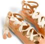 Castañer Beperkte editie x Ancient Greek Sandals. Espadrilles van runderleer met striksluiting Beige Dames - Thumbnail 9