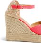 Castañer Bianca gewassen katoenen espadrilles met striksluiting en 11 cm hak. Red Dames - Thumbnail 3