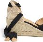 Castañer Jute wedge espadrilles met strikband Black Dames - Thumbnail 7