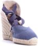 Castañer Marineblauwe Gekartelde Sleehak Espadrilles Blue Dames - Thumbnail 5