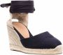 Castañer Blauwe Wedge Espadrilles met Logo Hak Blue Dames - Thumbnail 3