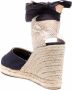 Castañer Blauwe Wedge Espadrilles met Logo Hak Blue Dames - Thumbnail 4