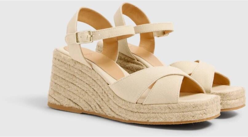 Castañer Blok Sandalen Thea Jute 001 Beige Dames