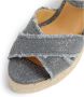 Castañer Bromelia metallic-linnen espadrilles met enkelbandje met zij metalen gesp en 11 cm sleehak. Gray Dames - Thumbnail 4