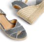 Castañer Bromelia metallic-linnen espadrilles met enkelbandje met zij metalen gesp en 11 cm sleehak. Gray Dames - Thumbnail 5