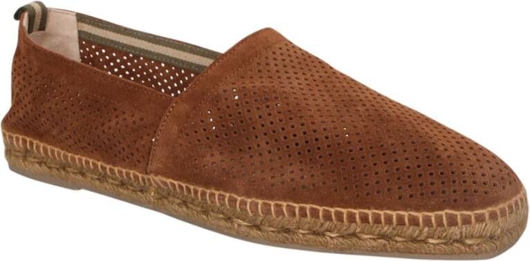 Castañer Bruine Geperforeerde Leren Espadrilles Brown Heren