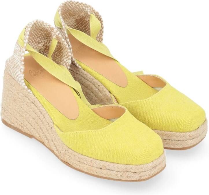 Castañer Canvas Espadrille Sleehak Sandaal Yellow Dames