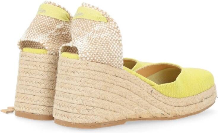 Castañer Canvas Espadrille Sleehak Sandaal Yellow Dames