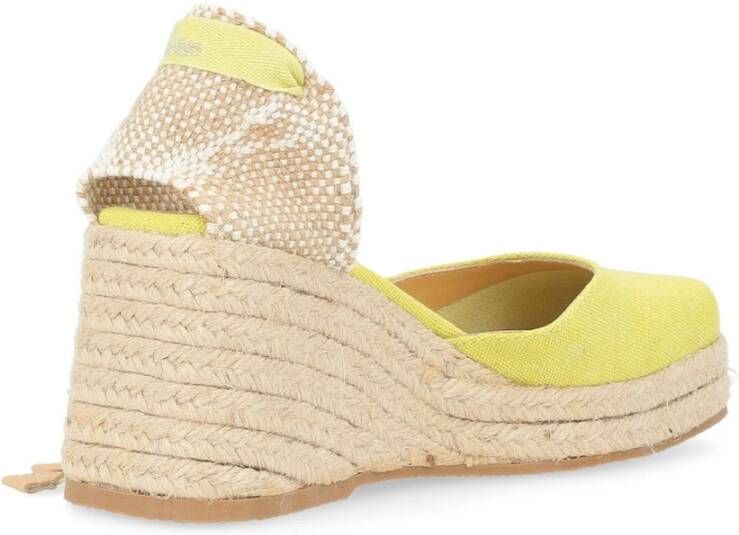 Castañer Canvas Espadrille Sleehak Sandaal Yellow Dames