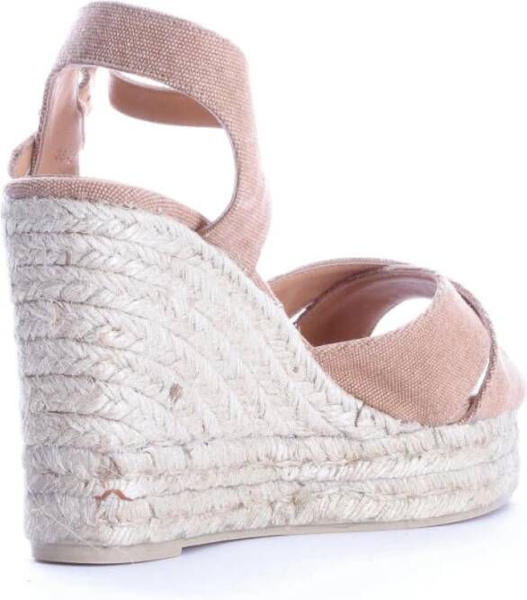 Castañer Canvas Sleehak Espadrilles voor Modieuze Vrouwen Beige Dames