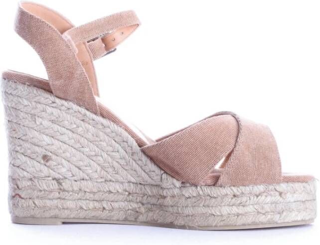 Castañer Canvas Sleehak Espadrilles voor Modieuze Vrouwen Beige Dames