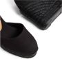 Castañer Carina katoenen espadrilles met striksluiting en 11 cm sleehak. Black Dames - Thumbnail 6