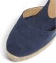 Castañer Carina gewassen katoenen espadrilles met striksluiting en 7 cm sleehak. Blue Dames - Thumbnail 10