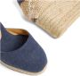 Castañer Carina gewassen katoenen espadrilles met striksluiting en 7 cm sleehak. Blue Dames - Thumbnail 11