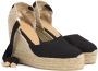 Castañer Carina biologisch katoenen espadrilles met striksluiting dubbele platform en 9 cm sleehak. Black Dames - Thumbnail 2