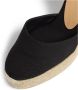 Castañer Carina biologisch katoenen espadrilles met striksluiting dubbele platform en 9 cm sleehak. Black Dames - Thumbnail 4