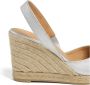 Castañer Carissa metallic leren espadrilles met open hiel en 9 cm sleehak. Gray Dames - Thumbnail 3