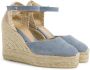 Castañer Carol gewassen katoenen espadrilles met enkelbandje met zij metalen gesp en 11 cm sleehak. Blue Dames - Thumbnail 9