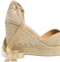 Castañer Chiara metallic-linnen espadrilles met striksluiting en 11 cm sleehak met dubbele platform. Yellow Dames - Thumbnail 8