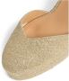 Castañer Chiara metallic-linnen espadrilles met striksluiting en 11 cm sleehak met dubbele platform. Yellow Dames - Thumbnail 9