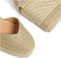 Castañer Chiara metallic-linnen espadrilles met striksluiting en 11 cm sleehak met dubbele platform. Yellow Dames - Thumbnail 10