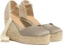 Castañer Chiara sateen espadrilles met striksluiting en 11 cm sleehak met dubbele platform. Beige Dames - Thumbnail 10