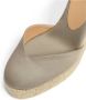 Castañer Chiara sateen espadrilles met striksluiting en 11 cm sleehak met dubbele platform. Beige Dames - Thumbnail 12