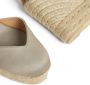 Castañer Chiara sateen espadrilles met striksluiting en 11 cm sleehak met dubbele platform. Beige Dames - Thumbnail 13