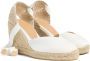 Castañer Chiara biologisch katoenen espadrilles met striksluiting en 9 cm sleehak. White Dames - Thumbnail 9