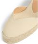 Castañer Chiara biologisch katoenen espadrilles met striksluiting en 11 cm sleehak met dubbele platform. Beige Dames - Thumbnail 4