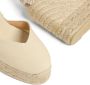 Castañer Chiara biologisch katoenen espadrilles met striksluiting en 11 cm sleehak met dubbele platform. Beige Dames - Thumbnail 12