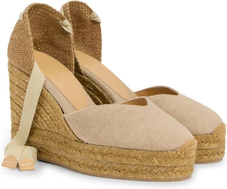 Castañer Espadrilles met 11 cm sleehak. Beige Dames