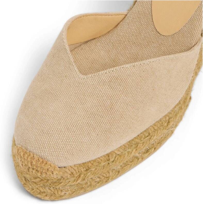 Castañer Espadrilles met 11 cm sleehak. Beige Dames