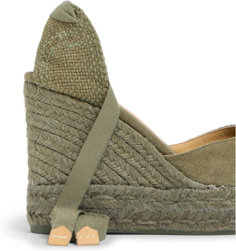 Castañer Espadrilles met 11 cm sleehak. Green Dames