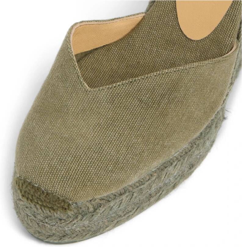 Castañer Espadrilles met 11 cm sleehak. Green Dames