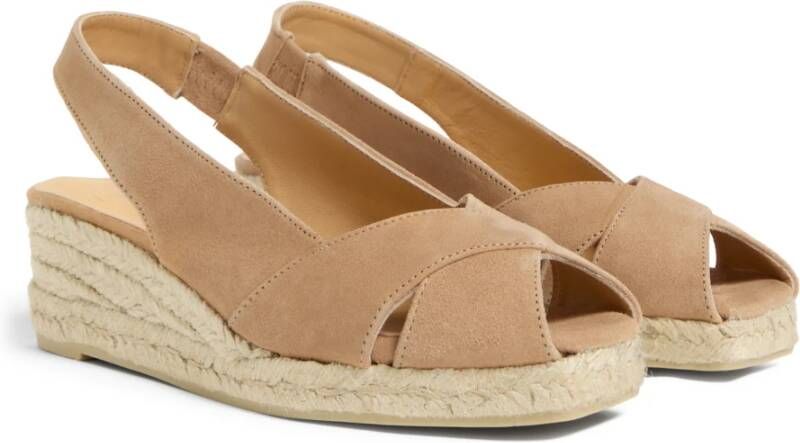 Castañer Espadrilles met 5 cm sleehak. Beige Dames