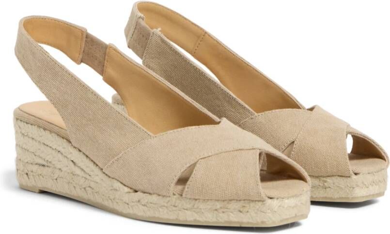 Castañer Espadrilles met 5 cm sleehak. Beige Dames