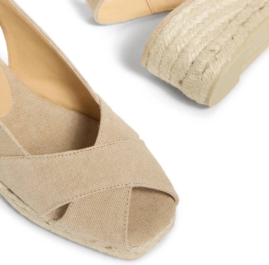 Castañer Espadrilles met 5 cm sleehak. Beige Dames