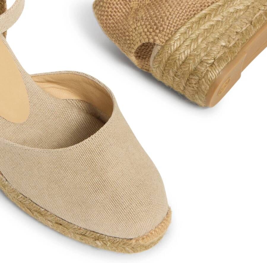 Castañer Espadrilles met 5 cm sleehak. Beige Dames