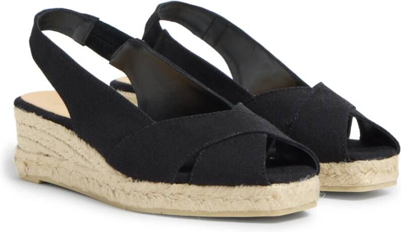 Castañer Espadrilles met 5 cm sleehak. Black Dames