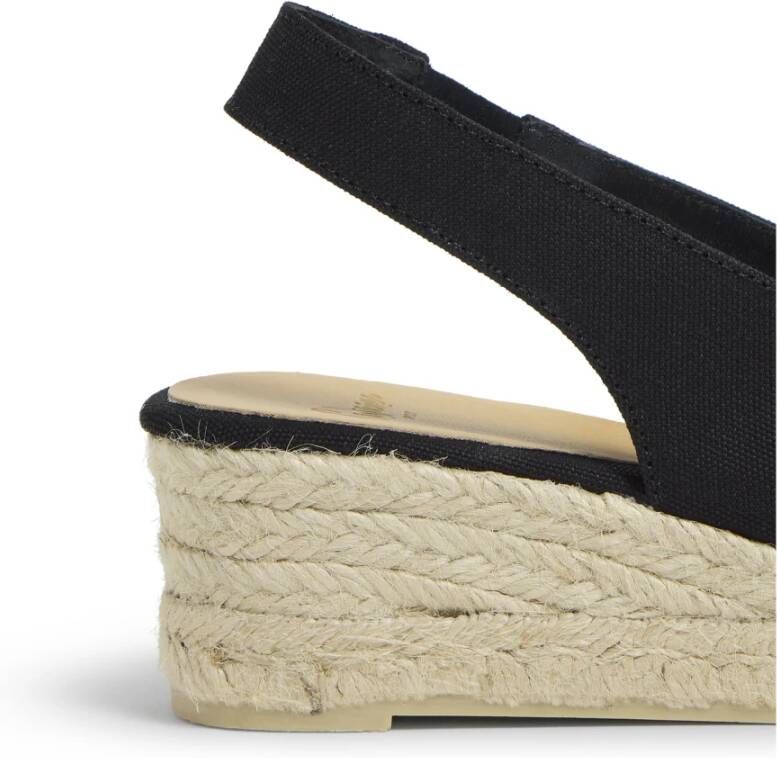 Castañer Espadrilles met 5 cm sleehak. Black Dames