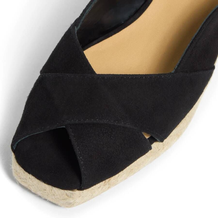 Castañer Espadrilles met 5 cm sleehak. Black Dames