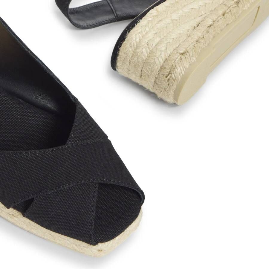 Castañer Espadrilles met 5 cm sleehak. Black Dames