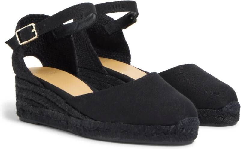 Castañer Espadrilles met 5 cm sleehak. Black Dames